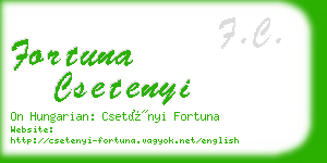 fortuna csetenyi business card